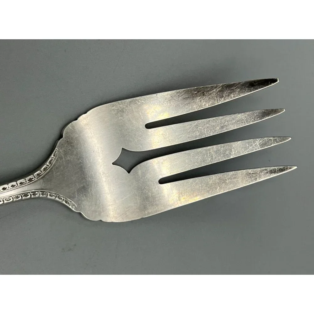 Vtg Oneida Carlton Silver Plate Cold Meat Serving Fork 8 inch Table Decor